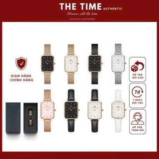 (Tặng vòng tay) Đồng Hồ Nữ DW. Dây Thép Mặt Chữ Nhật - Đồng hồ Daniel Wellington. 20x26mm.3atm
