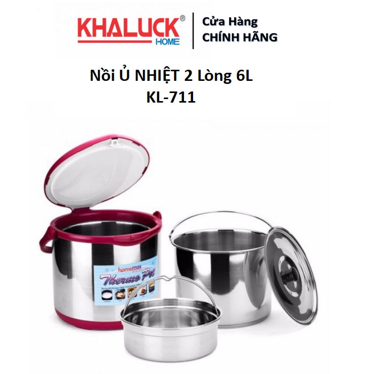 Nồi ủ nhiệt hai lòng KHALUCK.HOME KL-711 -  6 Lít