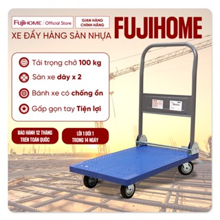   Mã ELBAU5 giảm 5% đơn 300K  Xe đẩy hàng 4 bánh gấp gọn 100kg nhập khẩu FUJIHOME xe kéo hàng xếp gọn bánh xe chống ồn 