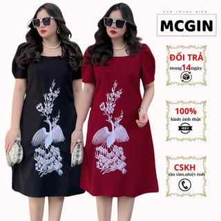 [CG044] Đầm Trung Niên Bigsize Cho Mẹ Dự Tiệc U50 Sang Trọng Thêu Công Linci Cao Cấp Form Suông A Che Khuyết Điểm Tốt