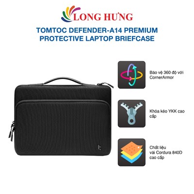 Túi chống sốc Tomtoc Defender-A14 Premium Protective Laptop Briefcase - Hàng chính hãng
