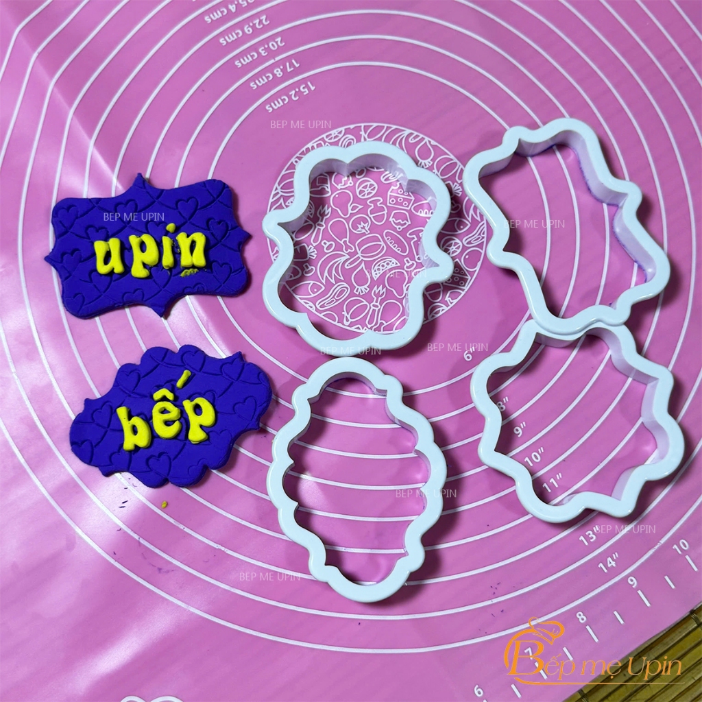 Bộ 4 cắt khung tạo hình khối làm bánh xôi đậu fondant bánh quy