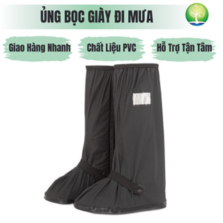 Ủng UniSex Sành Điệu Sang Chảnh Chuyên Bọc Giày Đi Mưa Cổ Cao Đế Cao Su Chống Trơn Trượt PVC