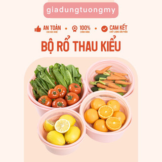 Bộ Thau Rổ Kiểu Tròn VĨ HƯNG Size 20, 24, 26, 30Cm