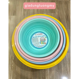 Bộ Thau Rổ Kiểu Tròn VĨ HƯNG Size 20, 24, 26, 30Cm