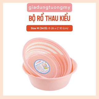 Bộ Thau Rổ Kiểu Tròn VĨ HƯNG Size 20, 24, 26, 30Cm