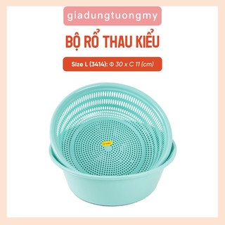 Bộ Thau Rổ Kiểu Tròn VĨ HƯNG Size 20, 24, 26, 30Cm