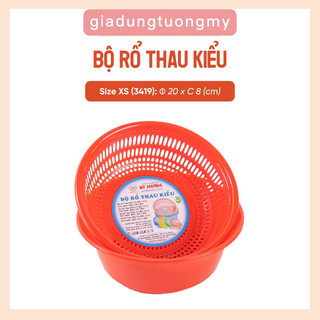 Bộ Thau Rổ Kiểu Tròn VĨ HƯNG Size 20, 24, 26, 30Cm