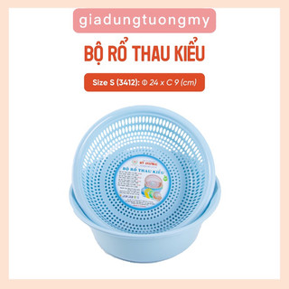 Bộ Thau Rổ Kiểu Tròn VĨ HƯNG Size 20, 24, 26, 30Cm