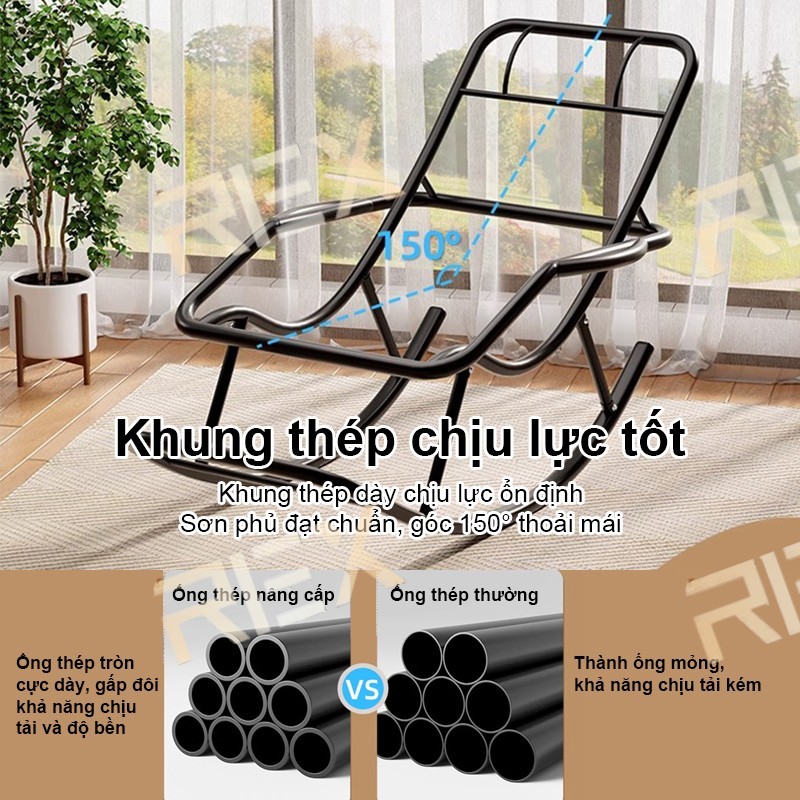 REX ghế lười thư giãn lười mây ghế bập bênh thư giãn Có Gác Chân Nghề mây tre đan khả năng chịu tải 250kg | BigBuy360 - bigbuy360.vn
