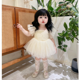   Tặng Lúp Cô Dâu Và Quần Chip  Váy Công Chúa Balle Trắng Lưới Cánh Tiên Đính Ngọc 4-13 Kg  Bé Cưng Store  