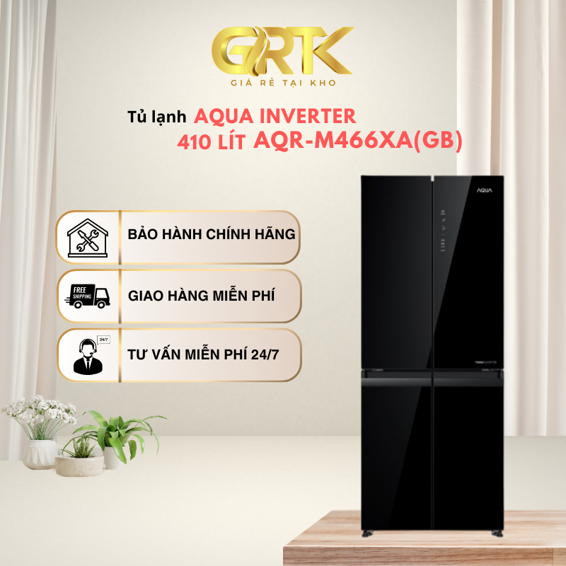 Tủ lạnh Aqua Inverter 410 lít AQR-M466XA(GB) – Giao Nhanh TP.HCM