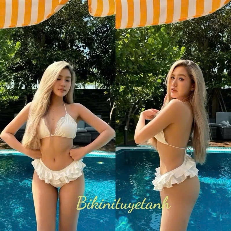 bikinituyetanhl Bikini 2 Mảnh Thiết Kế Bèo Nhún Màu Trắng l IVY BIKINI SET | BigBuy360 - bigbuy360.vn