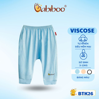 Quần dài sơ sinh Babiboo quần dài đáy bỉm, vải Viscose mềm mịn mát BTK26