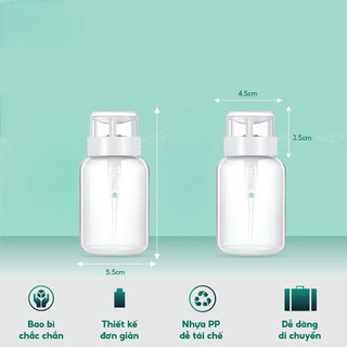 Lọ đựng cồn acetone 250ml đầu xịt - Bình nhún đựng nước lau gel chuyên dụng làm móng