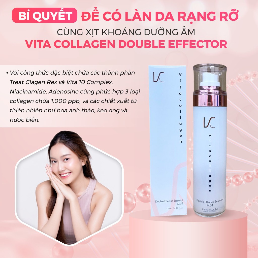 [Date 8/2027] Xịt khoáng Collagen Vita Double Effector Essetial MIST Ashe7