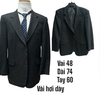 🌵T4 Áo Vest Blazer Nam Đen Mờ Vải hơi dày như Dạ Mỏng Thu Đông 1m70 2hands (Hàng si Hàn Quốc)