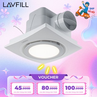 Quạt thông gió âm trần có đèn LED với bề mặt 250x250mm, công suất 25W, hãng LAVFILL