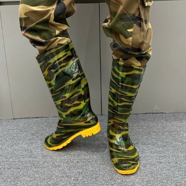 [XẢ KHO] Ủng lao động rằn ri đế vàng Aulyshop size 39-44, ủng đi mưa, ủng lội nước Trường Thịnh