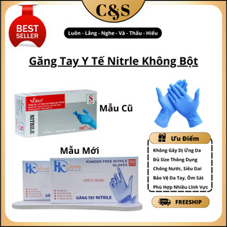  Găng Tay Y Tế Nitrle Xanh Không Bột Chuyên Dùng Cho Phòng Khám Thẩm Mỹ Viện. 