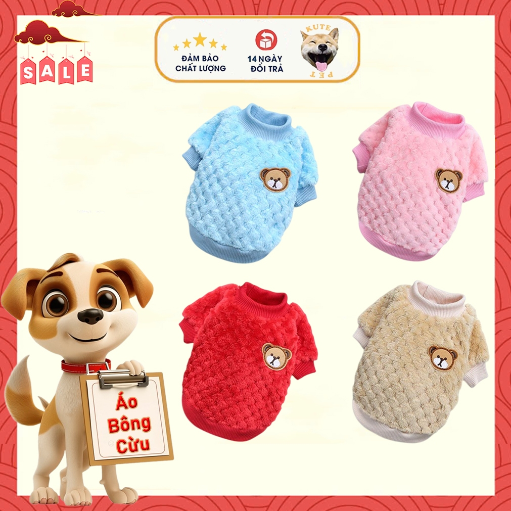 Áo cho chó mèo - Chất liệu vải lông cừu cao cấp,cực xinh xắn đàng yêu