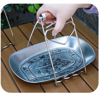 Kẹp Gắp Bát Đĩa Nóng Inox 304 Cán Gỗ, Gắp Nồi Nóng, Đĩa To Trong Nồi Hấp