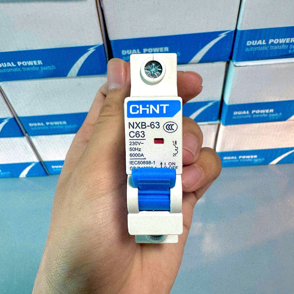 CB tép/ Cầu dao chống quá tải CHINT NXB-63 C63 1P 63A.