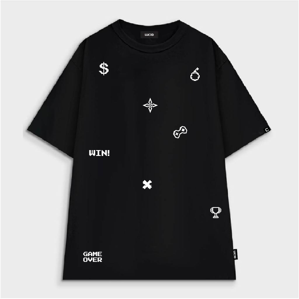 Áo Thun Local Brand Unisex LUCID GameOver Nam Nữ Tay Lỡ From Rộng Chất Cotton