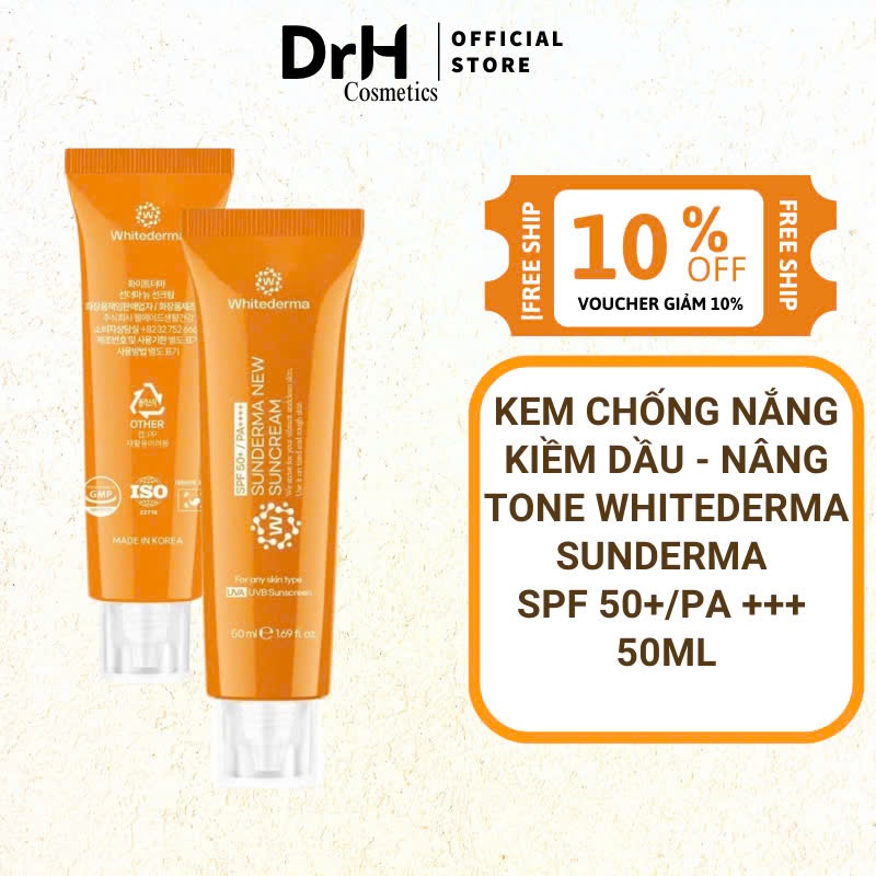 Kem chống nắng kiềm dầu nâng tone Whitederma Sunderma 50ml