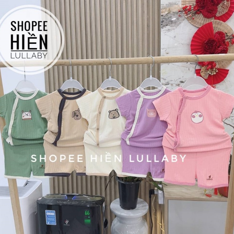 [Lullaby/Chính Hãng] Bộ cộc tay cài giữa Lullaby chất bambo cho bé sơ sinh