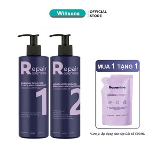  Dầu gội xả phục hồi làm phồng tóc ngăn ngừa tóc gãy rụng Rosemine Repair 500ML - 1000ML 