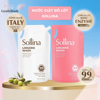 Combo 2 Túi Nước Giặt Đồ Lót Sollina 800ML – Dạng Túi Tiết Kiệm, Kháng Khuẩn, Dịu Nhẹ Cho Da