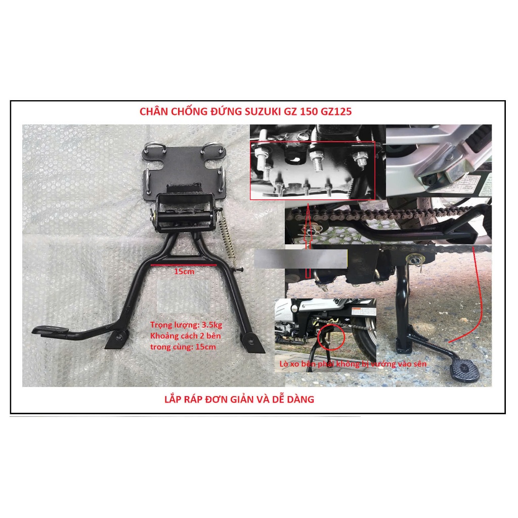 Chống đứng chống giữa Suzuki GZ 150A, GZ 125 Loại tốt