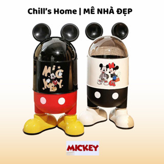 Thùng Rác MICKEY Xinh Xắn, Thùng Rác Có Lõi Nắp Đậy Kín Đáo. Thùng Rác Hình Decor Nhà Đẹp Dễ Thương