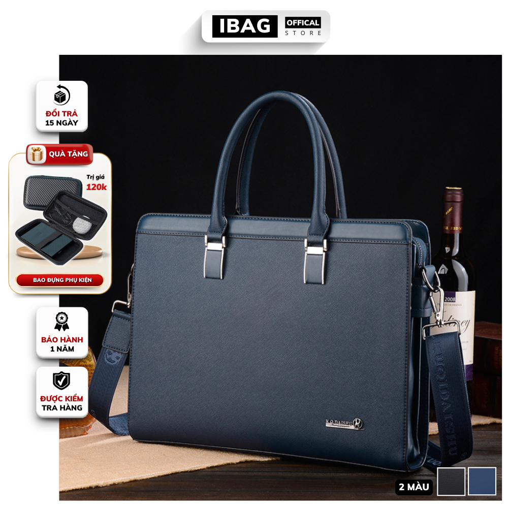 Túi da công sở,Cặp văn phòng Cao Cấp KQDAISHU  Chất liệu Da PU ,Cặp Đựng Laptop 14inh,Vệ sinh dễ dàng- 𝑰𝑩𝑨𝑮