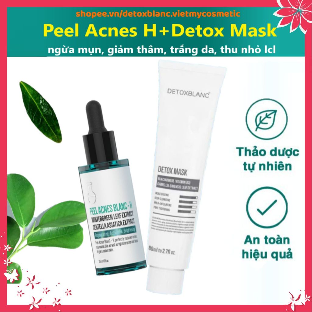 [Chính hãng]Combo Serum Peel Acnes H 20ml + Mặt Nạ Detox Mask Làm Sạch Da, Giảm Mụn,Se Khít Lỗ Chân Lông