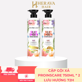 Dầu Gội Xả PROINSCARE Silky Smooth 750ML Kiềm Dầu, Sạch Gàu, Dưỡng Ẩm  Hương Nước Hoa 72H
