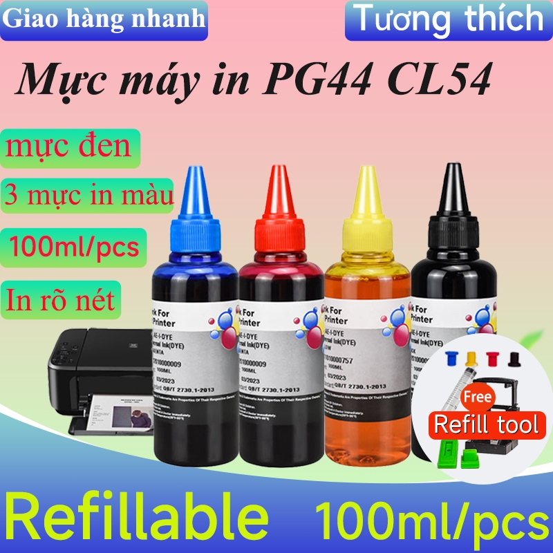 Tương thích với hộp mực PG-44 CL-54 44xl 54xl có thể nạp lại mực cho máy in Canon PG44 CL54 Pixma  e