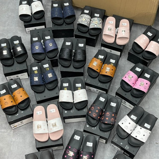 Dép M.C.M mẫu mới quai đính khuy in chữ siêu nét_Dép lê nam full mẫu hot mới nhất 2025 (nên lùi 1 size)