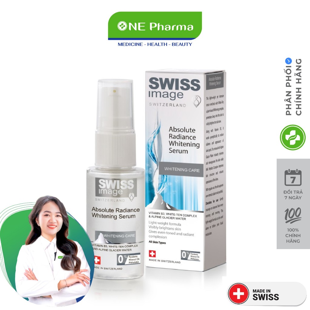 Serum Swiss Image Dưỡng Sáng Da, Giảm Xỉn Màu 30ml Absolute Radiance Whitening Serum