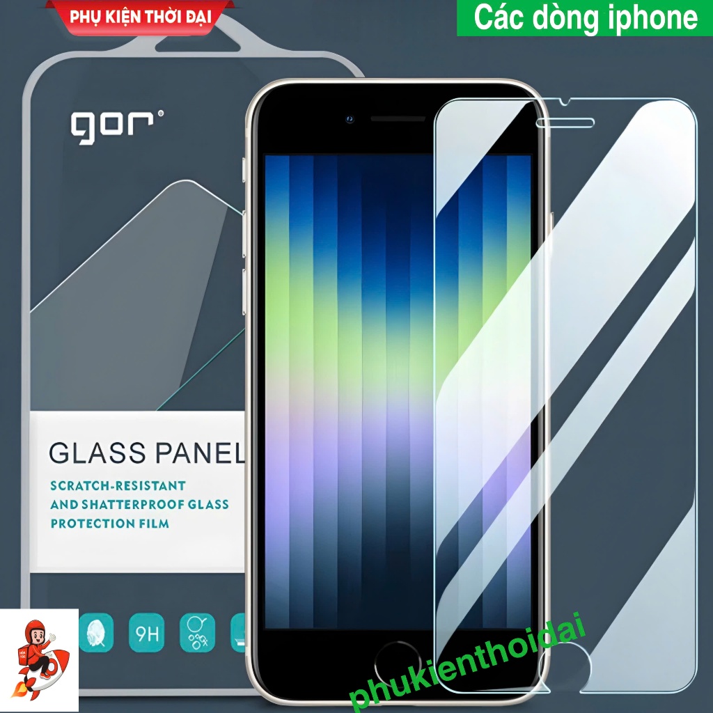 Cường lực Gor Iphone 7 Plus / 8 Plus / 6 / 6 Plus / 7 / 8 / se / se 2020 trong suốt bóng mượt
