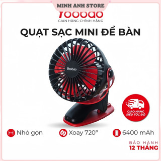  Quạt tích điện mini Yoobao 6400mah 4 cấp độ gió tích hợp kẹp cầm tay dễ dàng  - Tiện lợi cho bé 