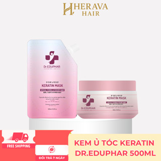 Kem Ủ Tóc Dr.EDUPHAR Keratin Mask 500ml - Dưỡng Ẩm Phục Hồi Tóc Hư Tổn, Siêu Mềm Mượt Hương Nước Hoa