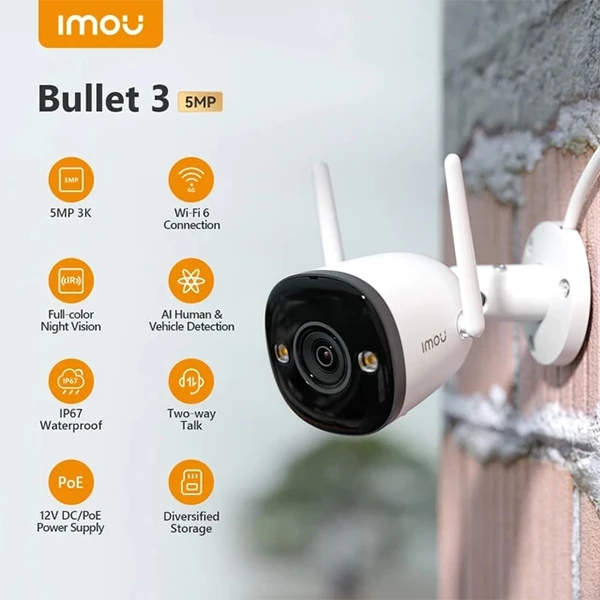 Camera IP IMOU ngoài trời Bullet F32FP F52FP chuẩn 5MP, có màu ban đêm,mic thu âm, bh 24 tháng