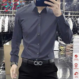 Áo sơ mi nam form ôm dài tay Hàn Quốc chất lụa chéo thái mềm mịn mát chống nhăn xù ZENZETSHOP ASMO
