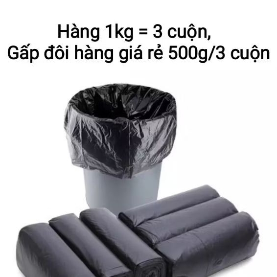 (1 KG = 3 cuộn lớn) Túi nilong đựng rác (bao rác) sinh học tự phân hủy bảo vệ môi trường không quai, dẻo dai, không mùi