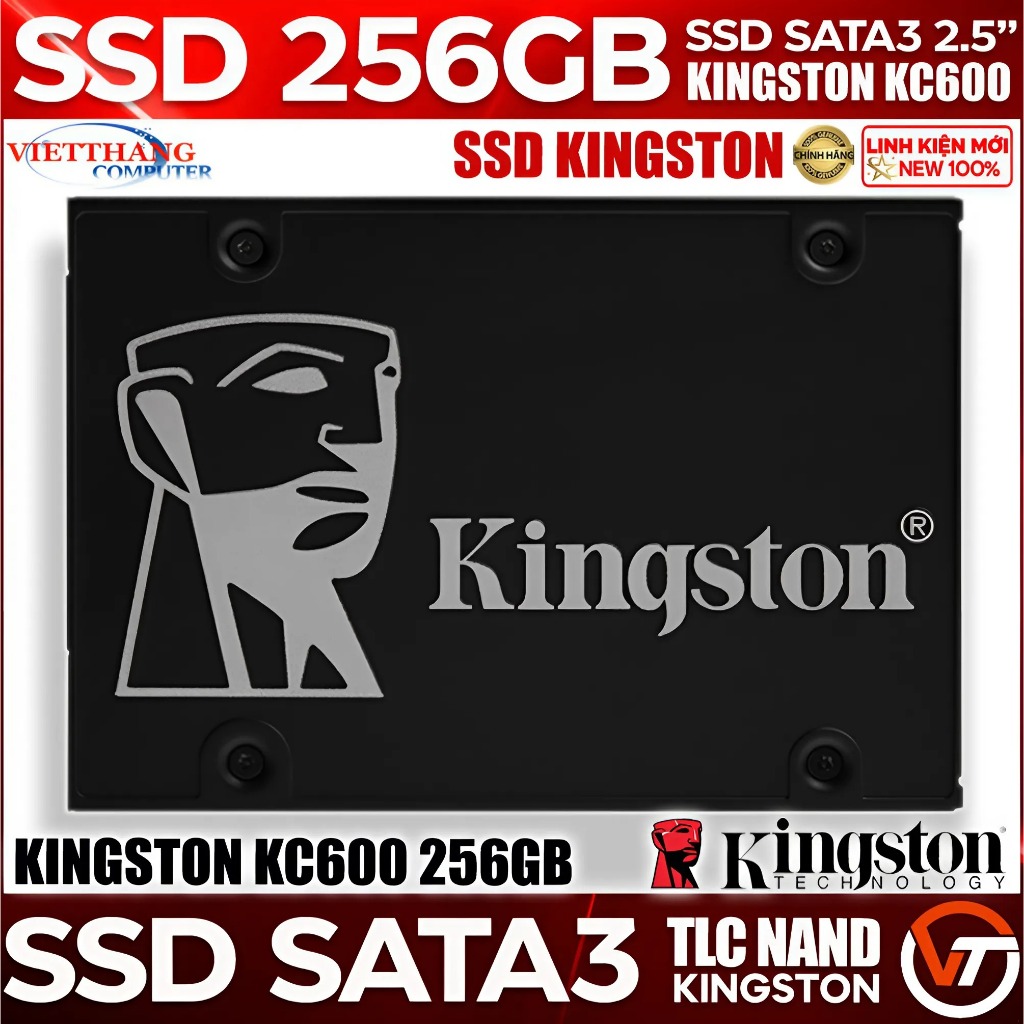 Ổ cứng SSD Kingston SKC600 256GB 2.5" SATA3 Zin chuẩn xịn siêu bền SSD Cũ đã qua sử dụng ( Cũ-2nD )