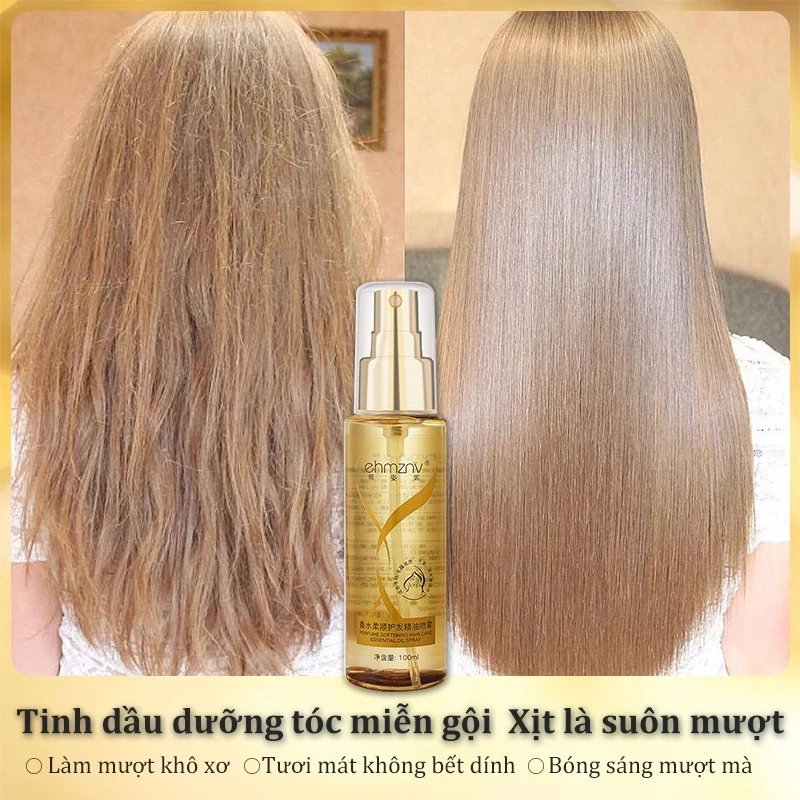 Tinh dầu dưỡng tóc chăm sóc tóc Xịt Dưỡng Tóc 100ml Gỡ Bỏ Xơ Rối giúp giữ nếp, mềm mượt, phục hồi hư tổn