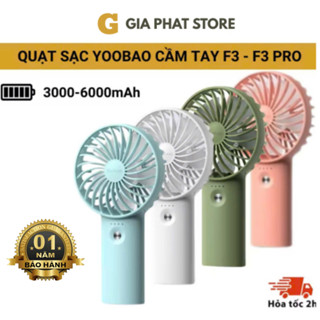 [CHÍNH HÃNG] Quạt sạc mini để bàn làm việc YOOBAO F3 6000/3000mAh - có thể chạy 32 giờ - Bảo hành 12 tháng 1 đổi 1