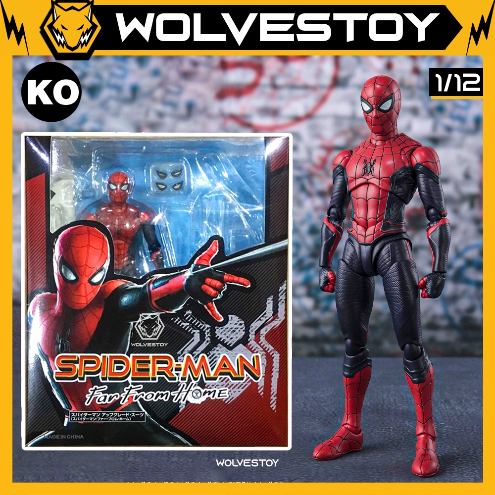 Mô hình SHF Spider Man Far From Home Upgraded Suit 1/12 Action Figure (KO)